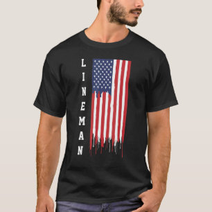 Best Lineman Mom Ever Flag Usa T-Shirt
