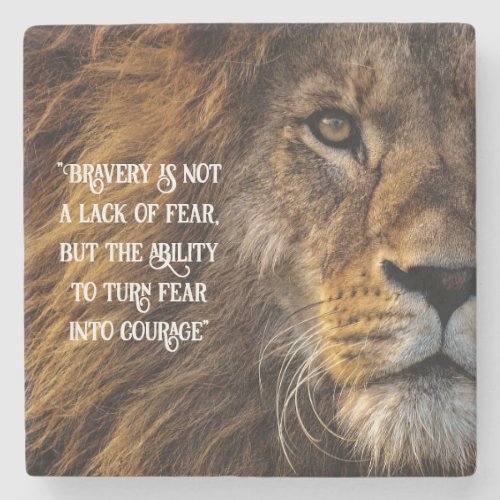 Best Lion Bravery Quote Stone Coaster