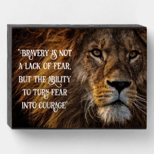 Best Lion Bravery Quote Wood Wall Art Design Woode Wooden Box Sign