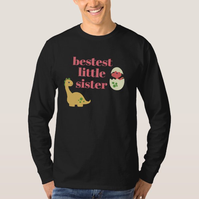Best little sister cute dinosaur rex family graphi T-Shirt (Front)