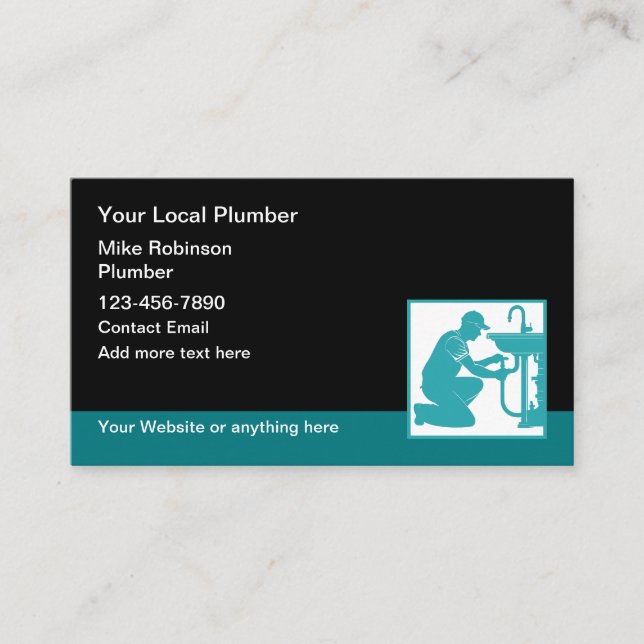 Best Local Plumber Business Cards  (Front)