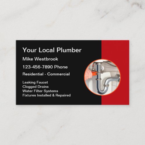 Best Local Plumbing Service Business Cards