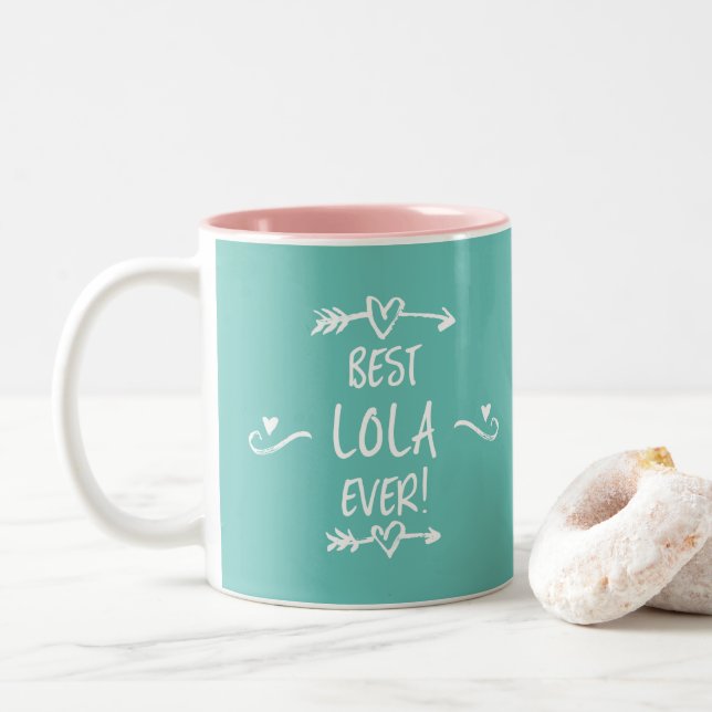 Best Lola Ever Two-Tone Coffee Mug (With Donut)