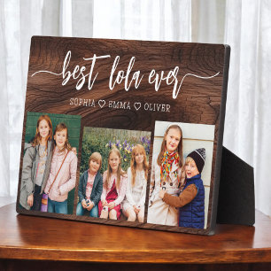Best Lola Ever Wood Grandchildren Photo Collage Plaque