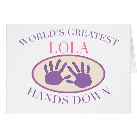 Best Lola Hands Down T-shirt Cards (Front Horizontal)