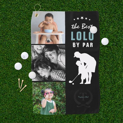 Best Lolo By Par  Monogram Photo Collage Golf Towel