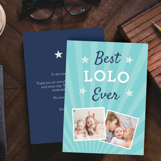 Best Lolo Ever | Father's Day Flat Photo Card (Creator Uploaded)