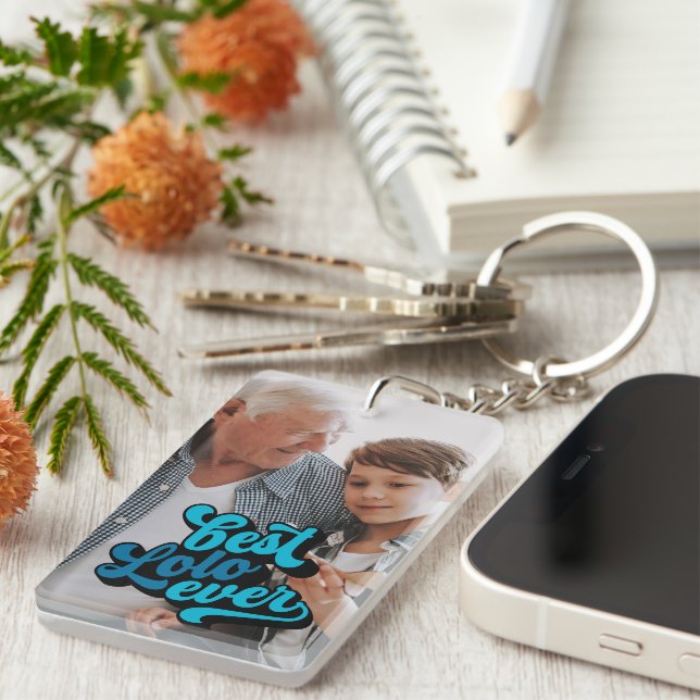 Best Lolo Ever | Grandpa Photo Keychain (Front Right)