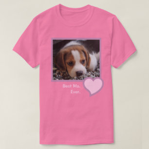 Best Ma Ever Pink Text Pet Beagle Dog Photo T-Shirt