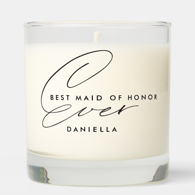 Best Maid of Honor Ever Minimalist Personalized Scented Candle (Front)