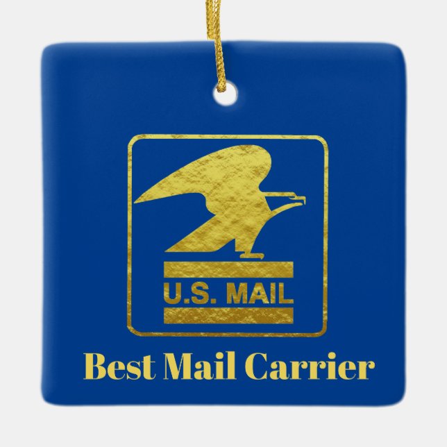 Best Mailman Christmas Ornament (Front)