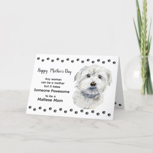 Best Maltese Dog Mom Personalized Mothers Day  Holiday Card