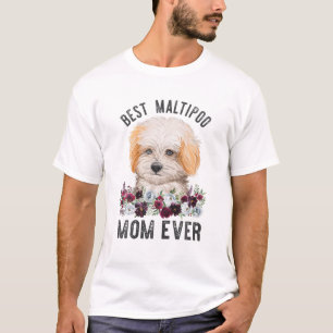 Best Maltipoo Mom Ever Floral Dog T-Shirt