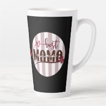 Best Mama Customizable Stripe Circle Photo 
