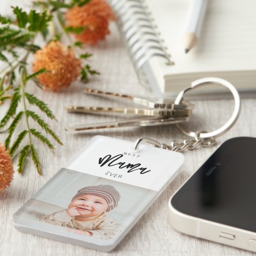 Best Mama Ever Custom Photo Keychain for Mothers 