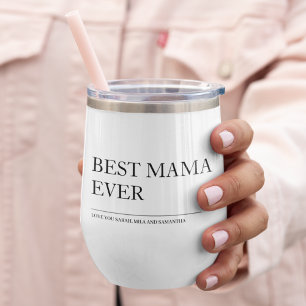 Best MAMA Ever Personalized Photo Gift Thermal Wine Tumbler