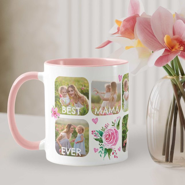 Best Mama Ever Photo Collage Mothers Day Mug (Best Mama Ever Photo Collage Mothers Day Mug)