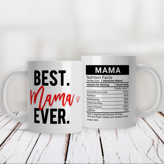 Best Mama Ever Red + Nutrition Facts, Giant Coffee Mug (Creator Uploaded)