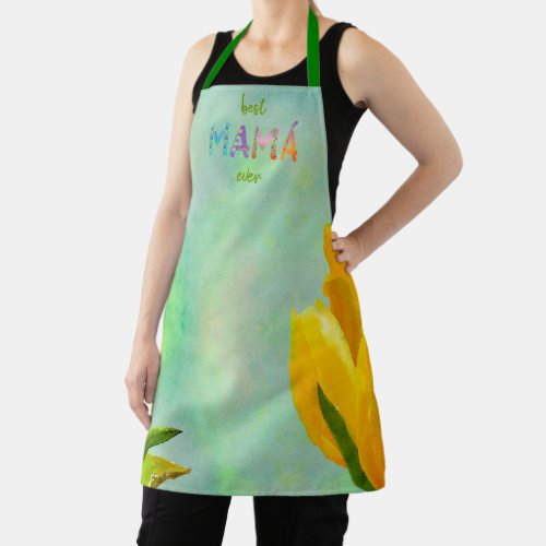 Best Mam Ever Yellow Tulips All_Over Print Apron