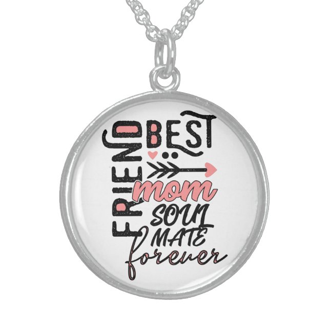 best Mama Mother's Day gifts soulmate Sterling Silver Necklace (Front)