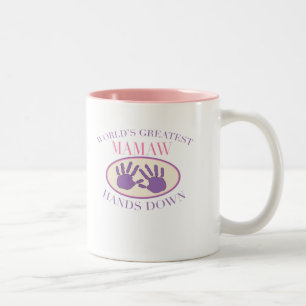 Best Mamaw Hands Down T-shirt Two-Tone Coffee Mug