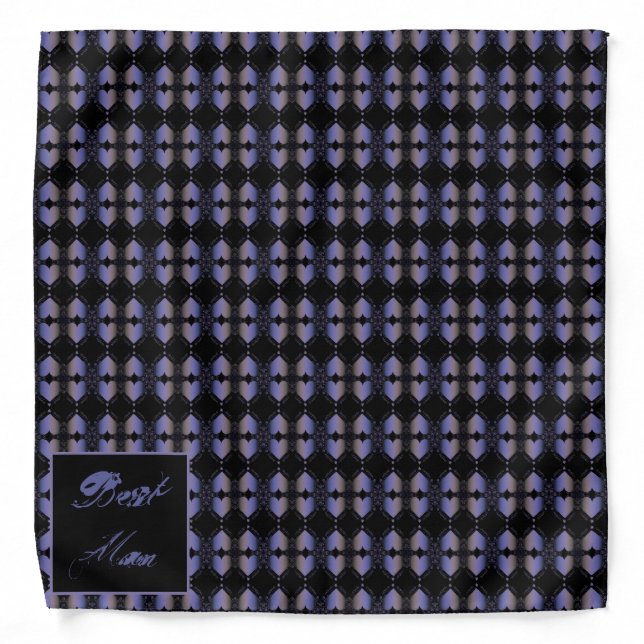 Best Man 3D Neon Blue&Black Bandana (Front)