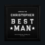 Best Man Appreciation Gift Black Gift Box<br><div class="desc">Best man wedding design.</div>