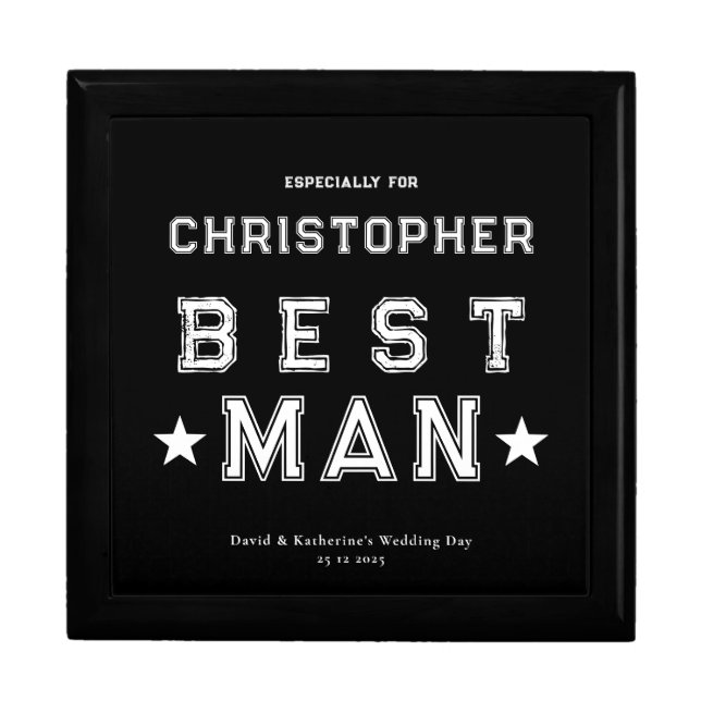 Best Man Appreciation Gift Black Gift Box (Front)