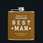 Best Man Appreciation Gift Brown Flask<br><div class="desc">Best man wedding design.</div>