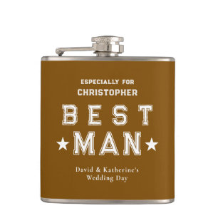Best Man Appreciation Gift Brown Flask