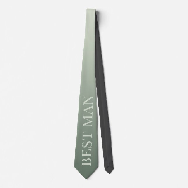 Best man asking for wedding sage green  neck tie (Front)