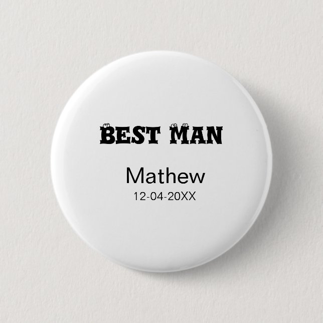 Best man bachelor party add name date simple sdon' button (Front)