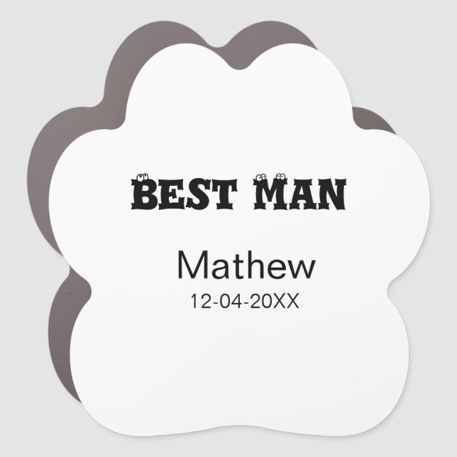 Best man bachelor party add name date simple sdon' car magnet (Front)
