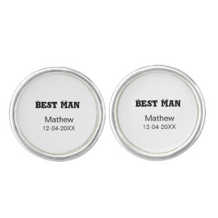Best man bachelor party add name date simple sdon' cufflinks