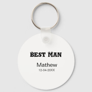 Best man bachelor party add name date simple sdon' keychain