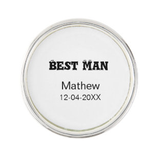 Best man bachelor party add name date simple sdon' lapel pin