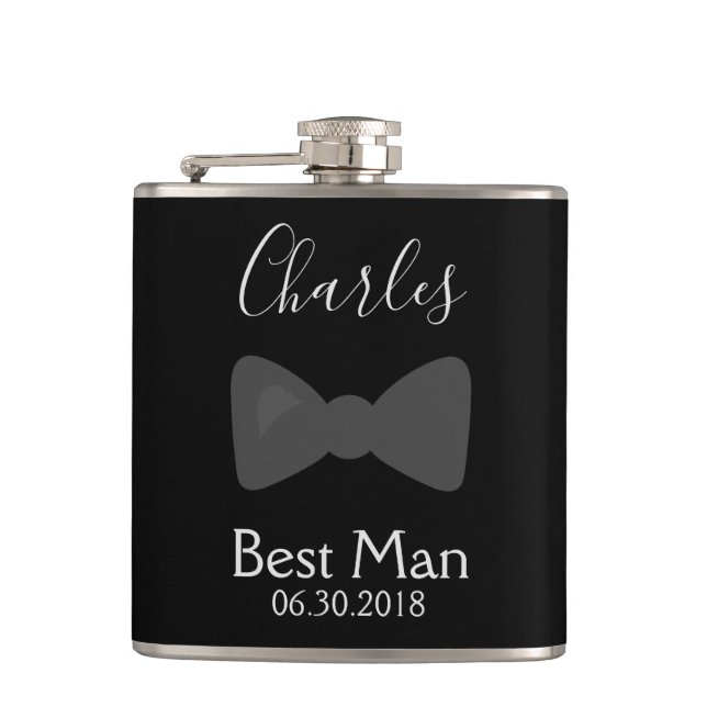 Best Man Bachelor Party Bow Tie Flask (Front)