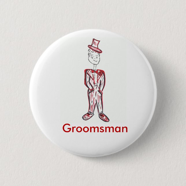 Best Man Bachelor Party Pinback Button (Front)