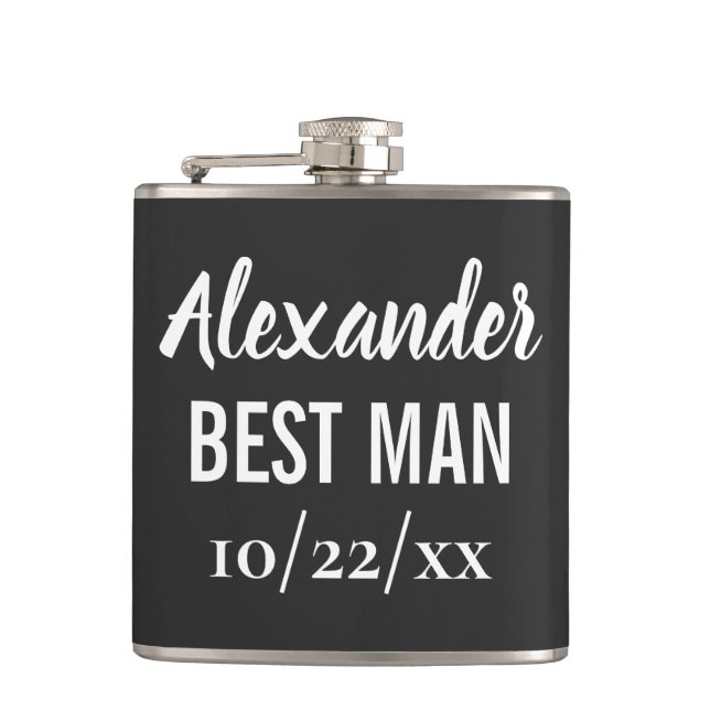 Best Man Bachelor Party Wedding Favor Flask (Front)