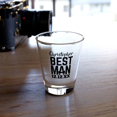 Best Man Bachelor Party Wedding Favor Shot Glass