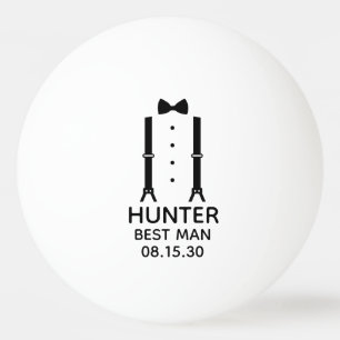 Best Man Black Bow Tie Ping Pong Ball