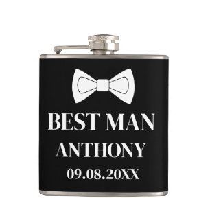 Best Man Black Elegant Modern Gifts Wedding  Flask