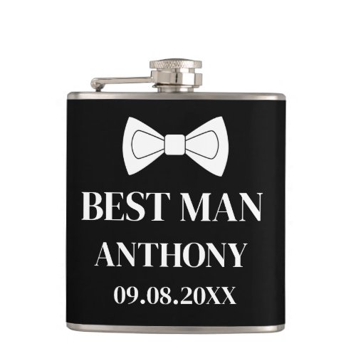 Best Man Black Elegant Modern Gifts Wedding  Flask