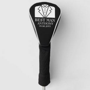 Best Man Black Elegant Modern Name Gifts Wedding Golf Head Cover