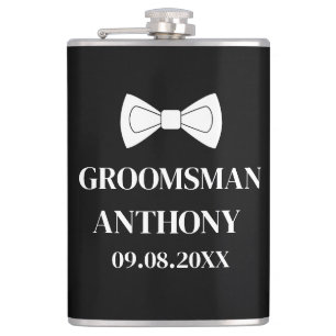 Best Man Black Elegant Simple Gifts Wedding Flask