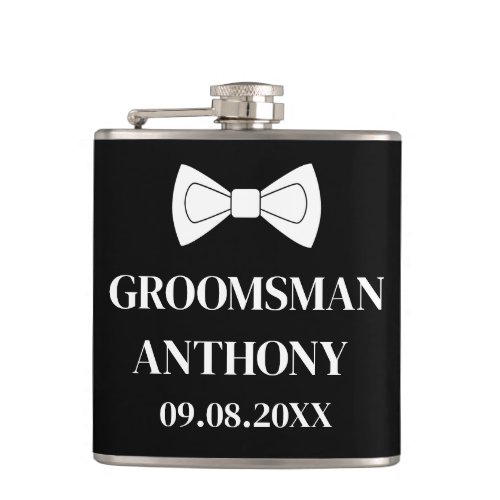 Best Man Black Elegant Simple Gifts Wedding Flask