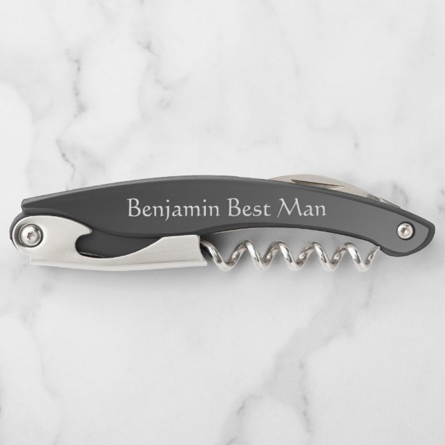 Best Man Black Ombre Waiter's Corkscrew (Front)