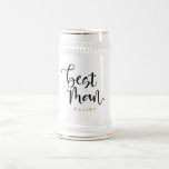 Best Man Black Script Name Wedding Beer Stein<br><div class="desc">A thank you gift for your Best Man with this elegant stein with Best Man in a stylish set black script typography on the front with his name beneath which you can easily personalise, You can also change the color of the name text to another of your choice if you...</div>