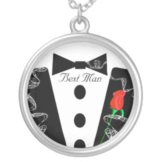 Best Man Black Tie  Necklace