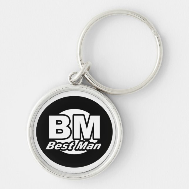 Best Man Black/White Keychain (Front)